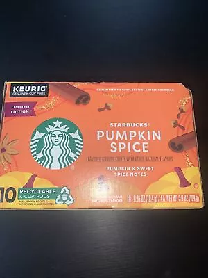 Pumpkin Spice Coffee Starbucks 10 K-Cup Pods Keurig LIMITED EDITION 2/24! • $11.55