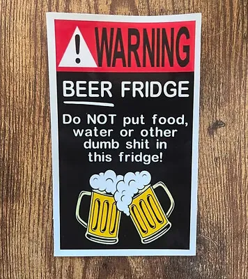  Beer Fridge  Vinyl Decal Refrigerator Sticker Dorm Man Cave Mini Garage Wall • $2.99
