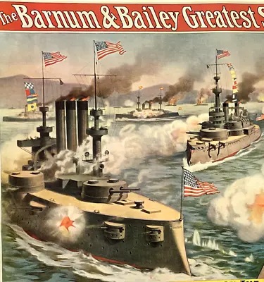 Barnum Bailey Circus Spanish Fleet Vintage Poster Reprint Peoples Gallery 1970s • $33.70