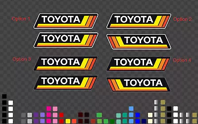 Pair Toyota Vintage Decals Stickers 80s Logo 4x4 Hilux Land Cruiser Off Road 4WD • $9.99