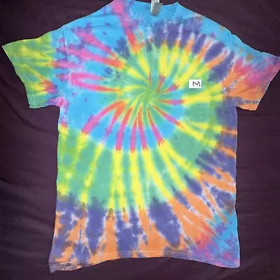 Medium Rainbow Swirl Hand Tie Dye  Cotton T-shirt • £10