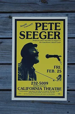 $4.25 • Buy Pete Seeger Concert Tour Poster California Theatre 60s--