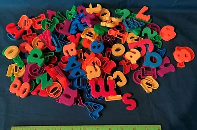 $19.99 • Buy Magnetic Letters & Numbers Lot 95+ Mixed Styles & Sizes Plastic Alphabet - Fp