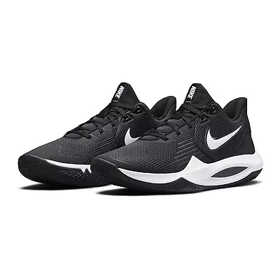 Mens Nike Precision V 5 Basketball Shoes Sneakers Black White Size 13 CW3403 003 • $49.61