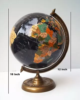 12  Black World Glob Map Vintage Style School Decor Earth Oceans Gift For Kids • $216.72