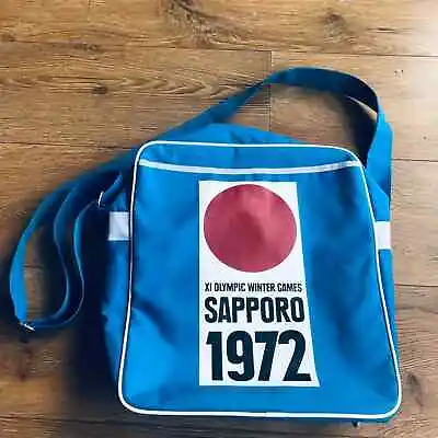 XI Olympic Winter Games SAPPORO 1972 Retro Shoulder Messenger Bag Blue Logoshir • £19.99