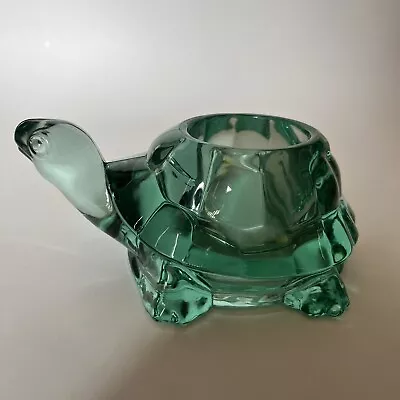 Vintage Indiana Glass Turtle Spanish Green Votive Candle Holder Made USA EUC • $10