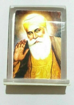 £7.73 • Buy Guru Nanak Dev Ji Photo Frame, Religious Sikh God Wahe Guru Figurine Ek Onkar