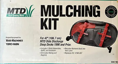 Vintage MTD Lawn Mower Mulching Kit 190-096 42” Blades Baffle Lawn Tractor • $59.98