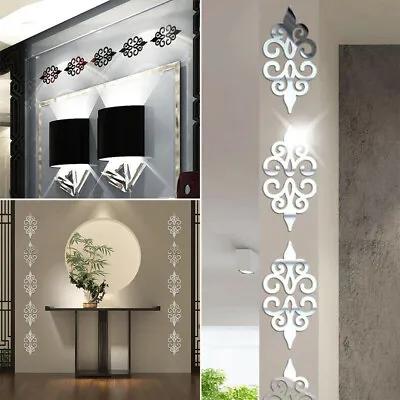 10X 3D Mirror Flower Self Adhesive Art Decal Wall Sticker Acrylic Home Decor • £3.13