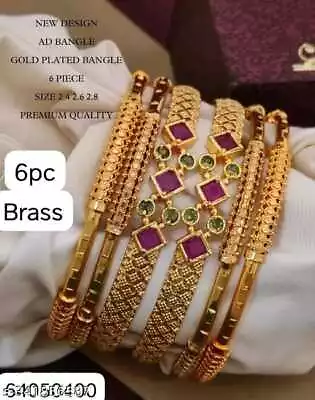 Bollywood Bridal Fashion Gold Plated Indian Temple Jewelry Women Bangles Set • $24.50