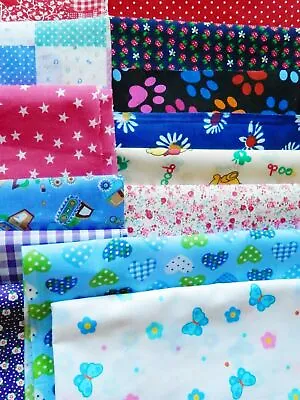 25 X Patchwork Bundle Fabric Polycotton Scraps Joblot Mixed Craft Bunting • £3.49