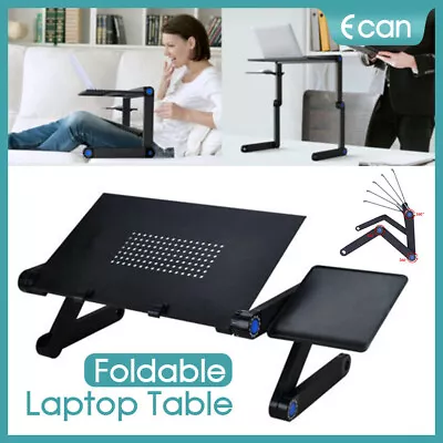 $23.99 • Buy New Portable Foldable Laptop Stand Desk Table Tray Adjustable Sofa Bed Mouse Pad