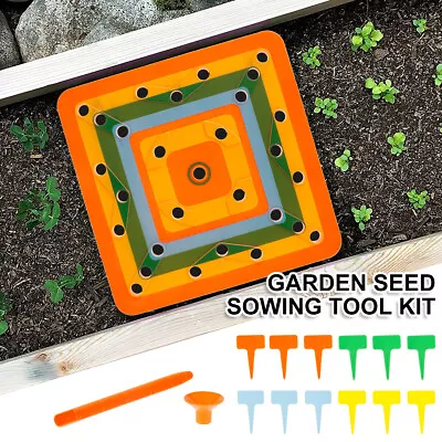 Seed Sowing Tool Kit Square Foot Seeds Spacer Template Set Colorful GrpAM • £14.59