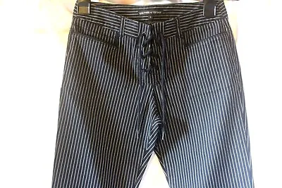 Kate Moss Topshop Black White Pinstripe Stretch Skinny Jeans Trousers UK 8 36 4 • £35