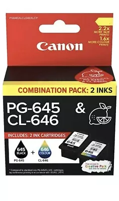 $45.50 • Buy Canon PG645 CL646 Genuine Standard Ink MG2560 MG2460 MG2960 MG2965 MG3060