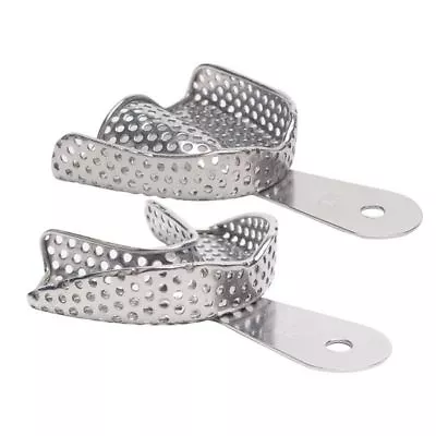 2x Dental Autoclavable Metal Impression Trays Small Stainless Steel Upper Lower • $6.64