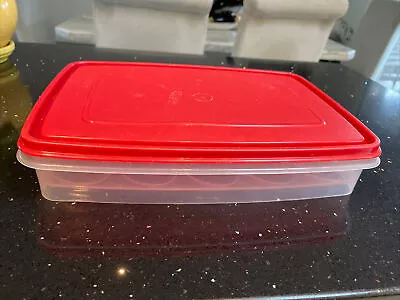 Vintage Rubbermaid Deviled Egg Rectangular Container With Red Lid • $8.90