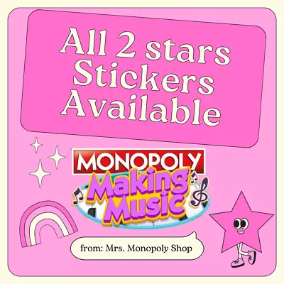 ALL Monopoly Go 2 Star Sticker Card AVAILABLE⭐️⭐️⭐️⭐️⭐️ (Making Music Album) • $1.92