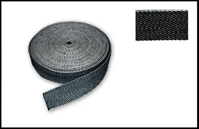 £5.55 • Buy Black & White 2  (50mm) Upholstery Seat Jute Cotton Webbing Strap Extra Strength