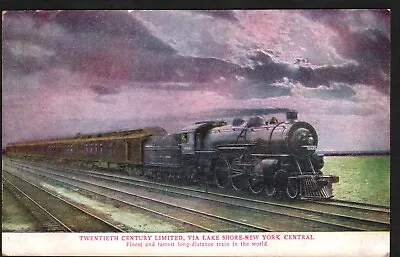 Old Postcard Twentieth Century Limited N Y C RR Railroad Train Clouds Steam • $19.99
