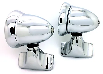 NEW Talbot Classic Style Chrome Bullet Door Mount Side View Mirrors Vintage SET • $79.99