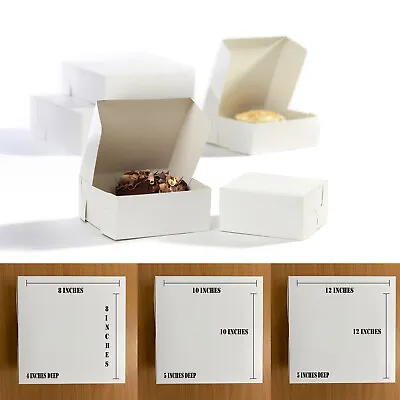 Cake Box Boxes 8 10 12 Inch BULK PRICES 2 5 10 20 50 Birthday Box White UK • £43.10