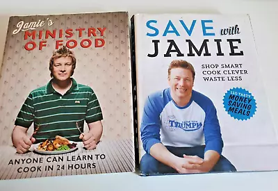 Jamie Oliver X 2 Hardcover Books - Ministry Of Food & Save With Jamie Cookbooks • $20