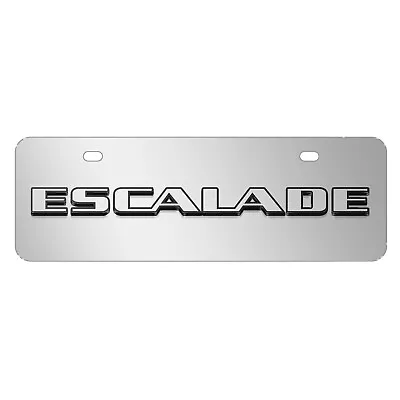 Cadillac Escalade 3D Name Chrome 12 X4  Half-Size Stainless Steel License Plate • $45.99
