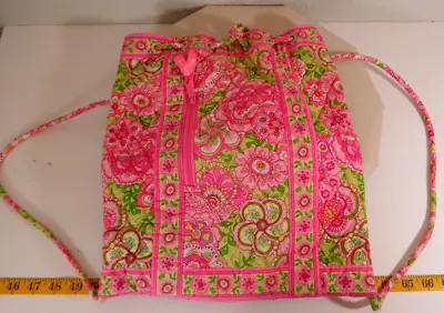 Vera Bradley Petal Pink Backpack Drawstring Retired Pattern Approx 12  X 14  • $13.65