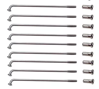 £7.99 • Buy Motorcycle Wheel Spokes And Nipples Polished Steel Diameter J Bend 90degree
