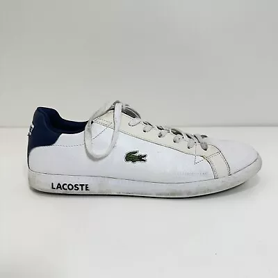 Lacoste Graduate LCR3 Shoes Men US 11 White Lace Up Soft Leather Uppers • £24.97