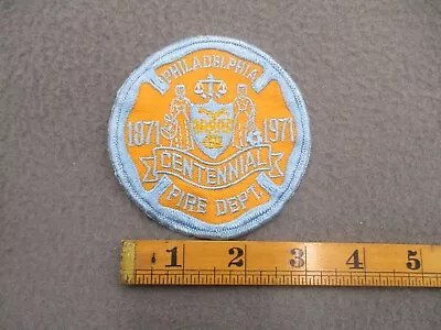 $20 • Buy Vintage Philadelphia Fire Department Centennial Patch 1871 1971 Pennsylvania