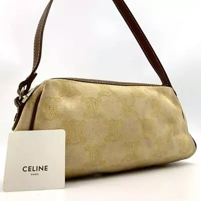 Rare Celine Accessory Pouch Macadam Leather Handbag Vintage • $228.95