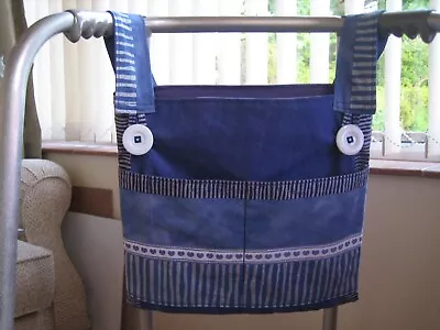 Walking/zimmer Frame Bag With 4 Pockets - Blue/silver/purple • £11.50