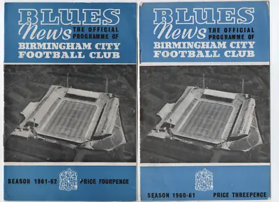 £2 • Buy Birmingham City Programmes HOME & AWAY 1959/60 1960/61 1961/62 League & Cup