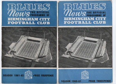 Birmingham City Programmes HOME & AWAY 1959/60 1960/61 1961/62 League & Cup • £2