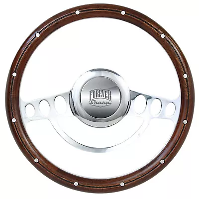 Hot Rod Street Rod Rat Rod Billet & Mahogany Steering Wheel 14  Nine Hole • $198.88