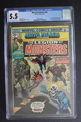 MARVEL PREMIERE #28 1st LEGION OF MONSTERS Team 1976 Morbius Ghost Rider CGC 5.5 • $179