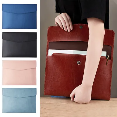 PU Leather A4 File Folder Document Holder Waterproof Portfolio Envelope Folder ☆ • $11.59