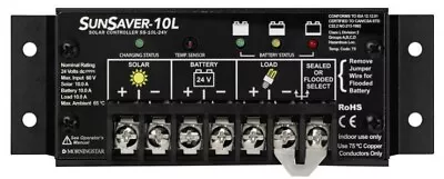 Morningstar SS-10L-24V SunSaver 10 Amp 24 Volt Solar Charge Controller W/ LVD • $115