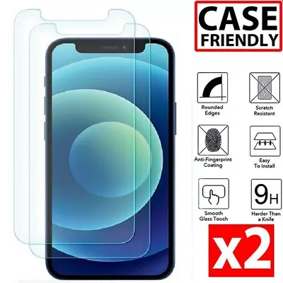 $5.99 • Buy 2x Tempered Glass Screen Protector For IPhone 15 14 13 12 11 Pro Max Plus XS XR