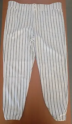 Majestic Pinstrips Baseball Pants White With Black Stripes • $6.99