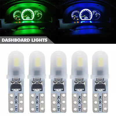 5Pcs DC 12V T5 Led Car Interior Light Indicator Bulb Dashboard Gauge Wedge Lamp • $6.92