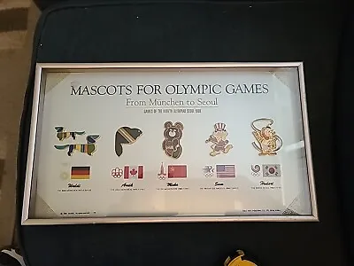 Mascots For Olympic Games From Munchen To Seoul Pins In Display Case  • $79