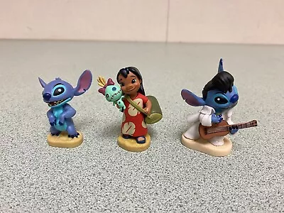 Lot Of 3 Lilo W/ Scrump & Stitch Elvis Disney PVC 2  Action Figure Toy Free Ship • $16.99