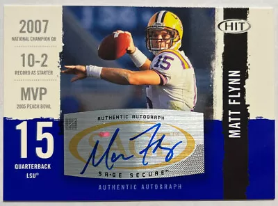 2008 SAGE HIT Autographs #A85 Matt Flynn Auto • $8.99