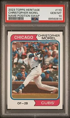 2023 Topps Heritage Christopher Morel Name Position Swap Variation ROOKIE PSA 10 • $59.99