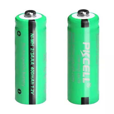 2X Ni-MH 1.2V 2/3AAA Rechargeable Battery 400mAh Button Top For Solar Lights US • $3.99