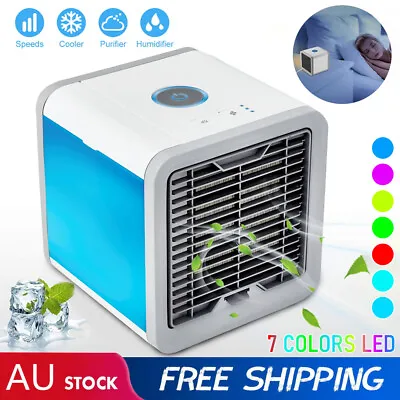 $16.39 • Buy Air Cooler Fan Mini Portable Conditioner Humidifier Bedroom Desk USB AC LED Gift